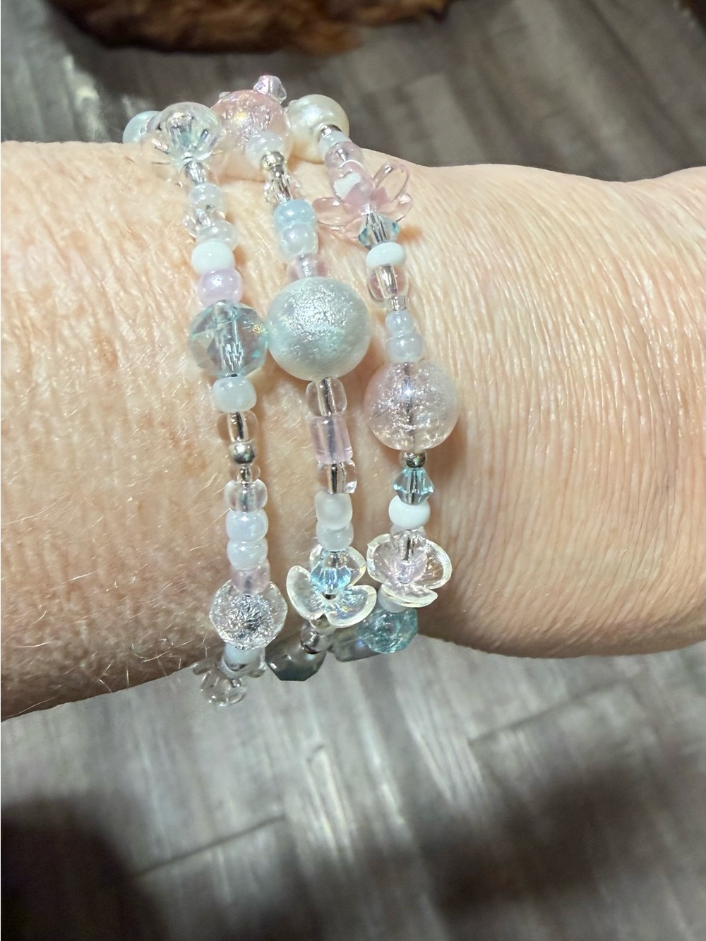 Delicate Pastel Glass Bead Bracele